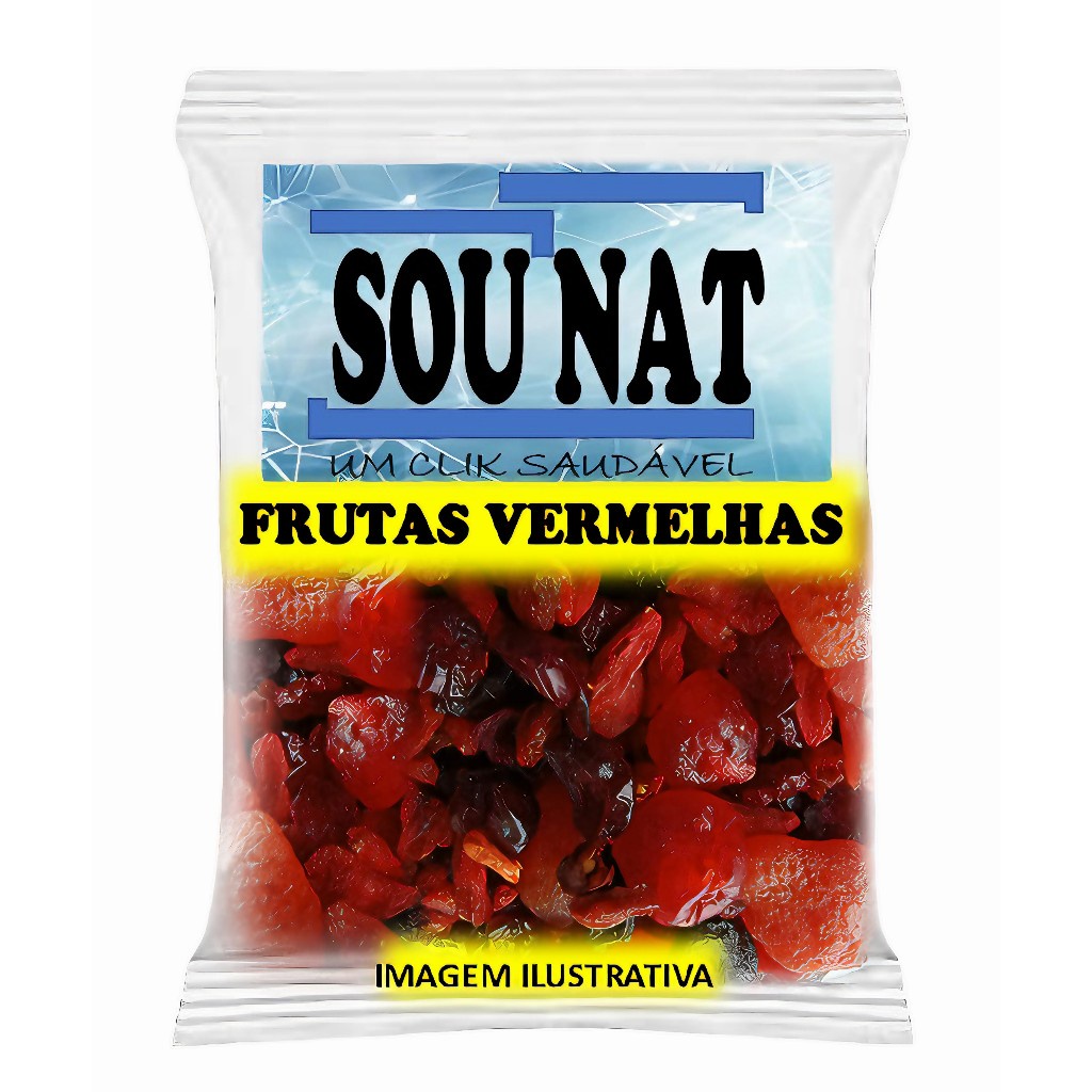 mix Frutas Vermelhas 120g (Cramberry - Gojiberry  - Morango e Cereja) desidratados alta qualidade- porções iguais dos produtos