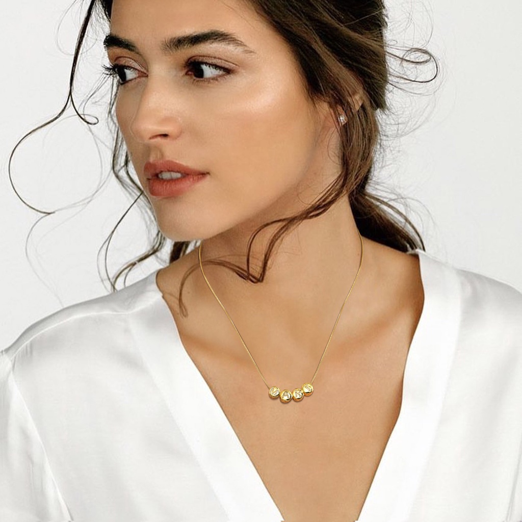 Vnox Round Nome Inicial Personalizado Colares Pendentes Para Mulheres, Colar Combinado De Cúbico Em Zircônio Dourado 18K, Jóias De Natal De Aniversário · foto 2