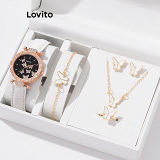 Lovito Relógio Quartzo com Borboleta para Mulheres L72AD186