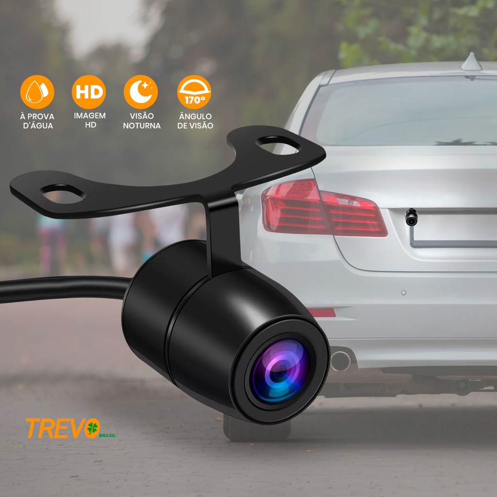 Câmera De Ré para carro Visão Noturna Colorida Automotiva universal Prova D'água Ajuste 360 graus（A1）