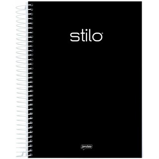 Caderno Espiral Stilo Preto Pastel 10 Matérias 160 Folhas