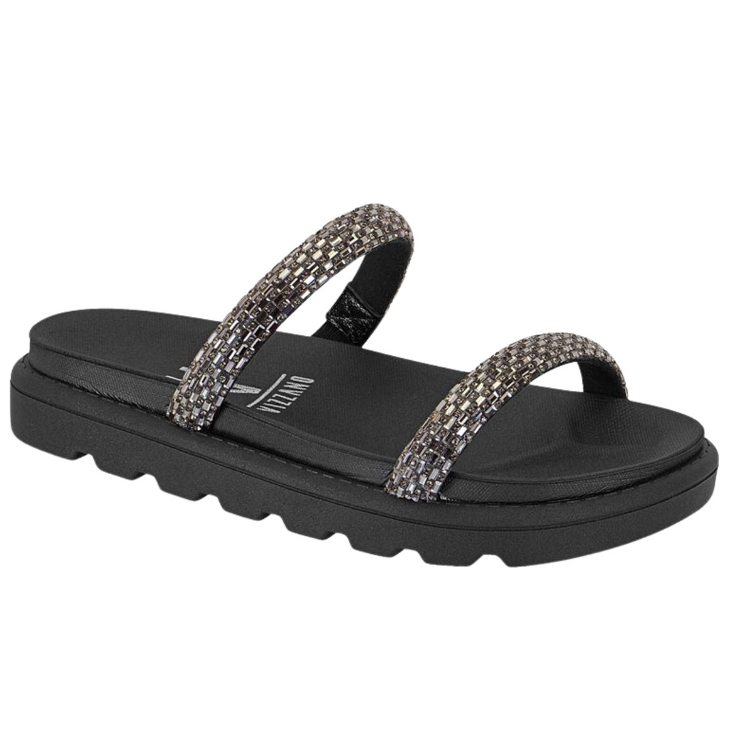 Papete Vizzano Strass Brilho Feminina Tratorada Tiras Macia Original em Oferta na Shopee