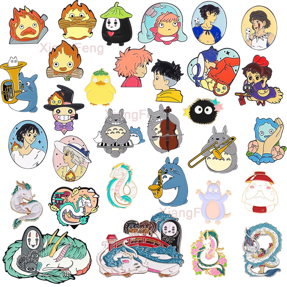 Broche De Anime Totoro Pino Chihiro Hyakuru Acessórios Do Crachá Dragão