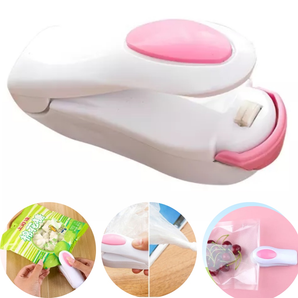 Mini Seladora Manual Clip a Pilha com imã Plástico Portátil Lacrar Embalagem Pilha Selador Cozinha veda comida legumes Oferta