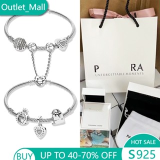 S925 Kit Conjunto Pulseira Bracelete Pan com Berloque Pingente Charmes De Prata 925 Charms Charme Com Caixa Bolsa
