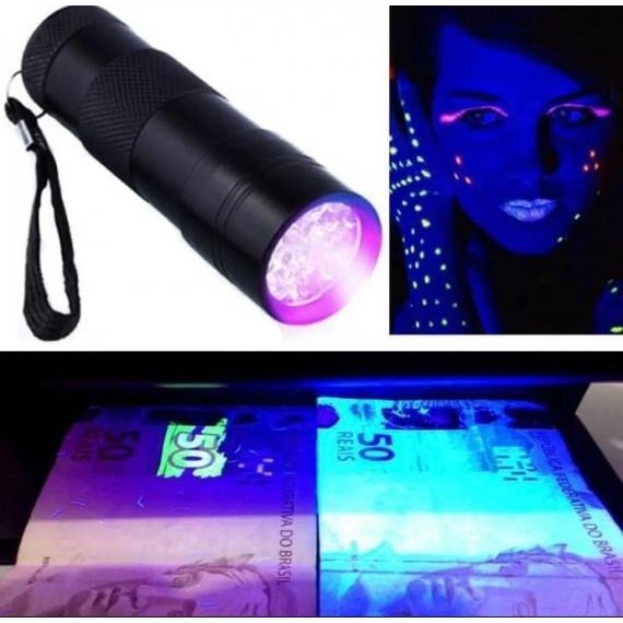 Lanterna Identificador de Notas Ultra Violeta Azul Detector de Escorpião