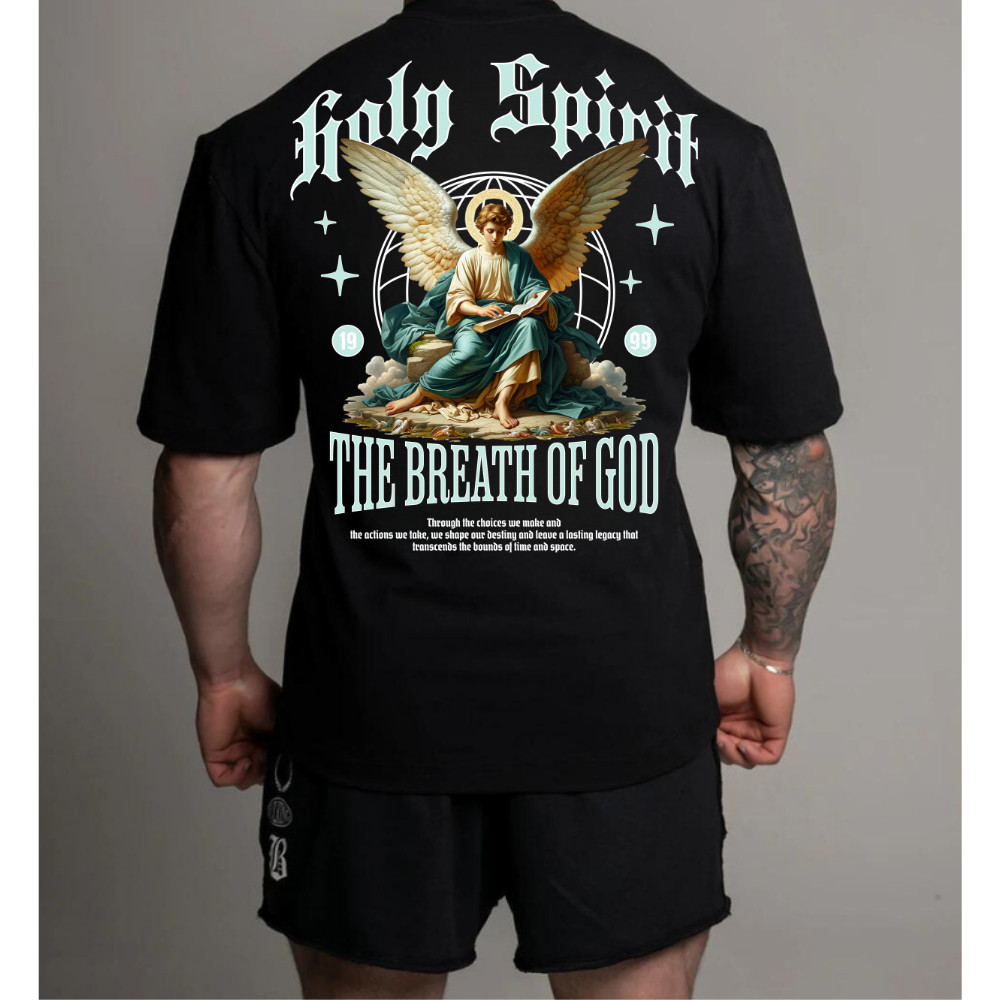 Camiseta Oversized Streetwear Griffe Angel Academia Gym Treino Camisa Oversize  Estilo de Rua Grande Estampada