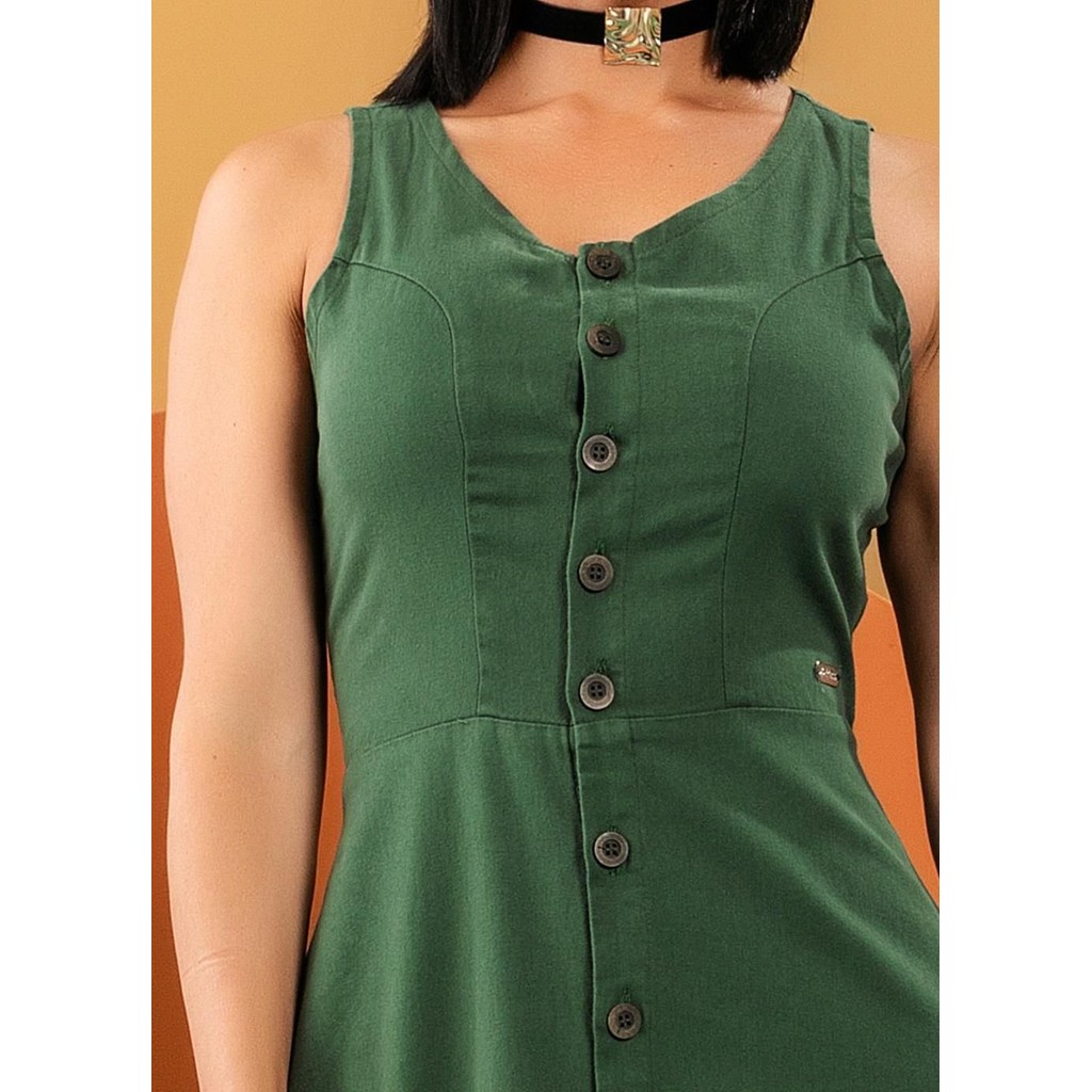 Vestido Em Jeans Leve Verde Quintess · foto 2