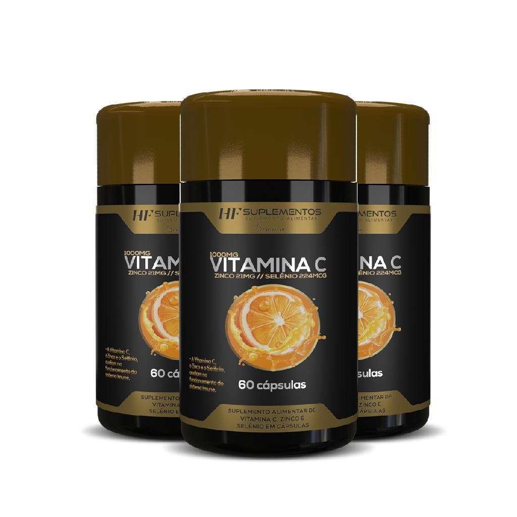 3x  VITAMINA C PREMIUM 60 CAPS HF SUPLEMENTOS