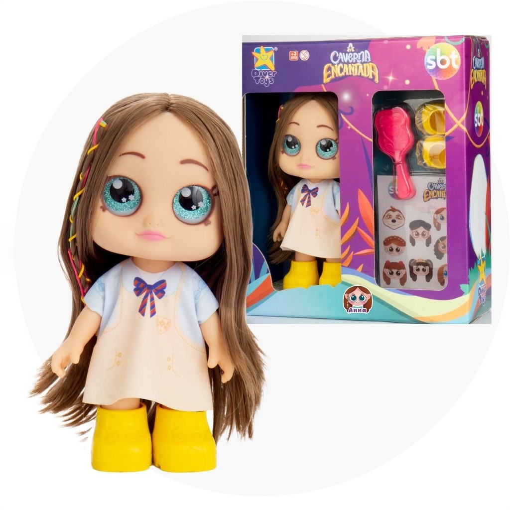 Boneca Divertida Ana Caverna Encantada Diver Toys Articulada com Acessórios - Mom & Baby