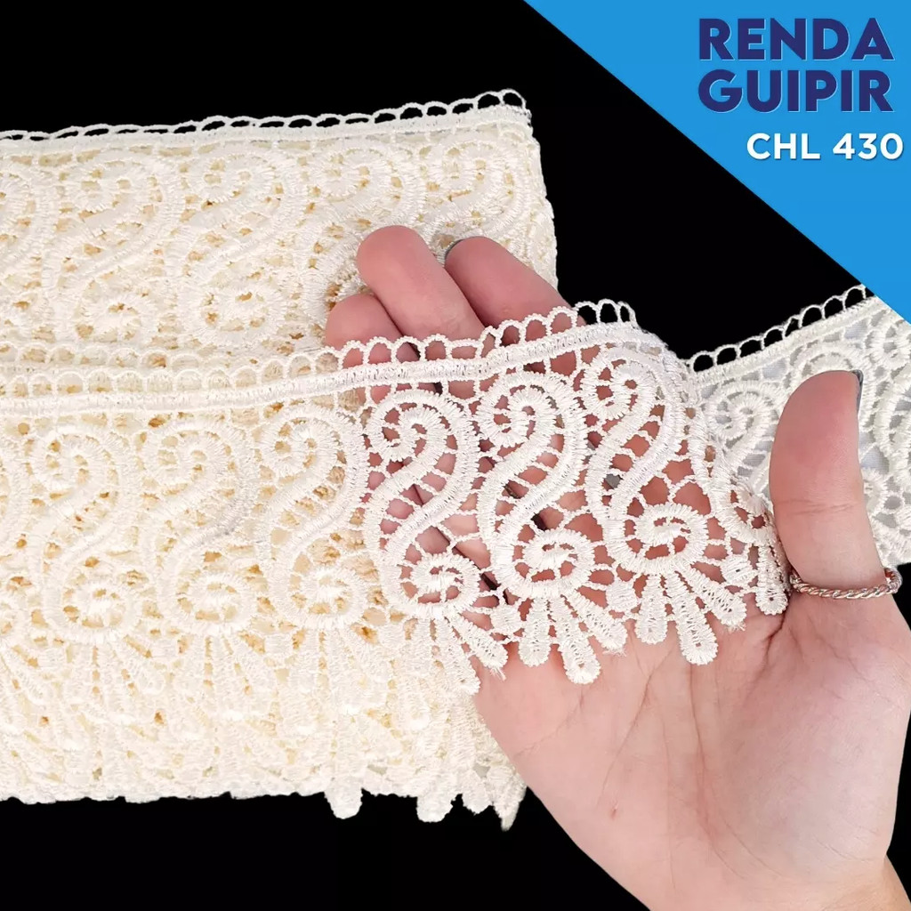 Renda Guipir CHL-430 8.5 Cm -  Rolo C/13.7 Metros Cor:Natural