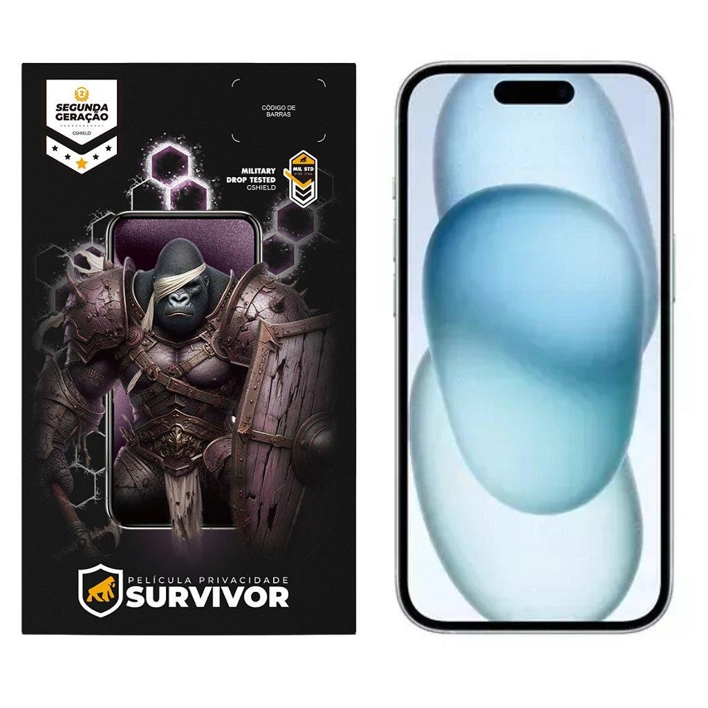 Película para iPhone 15 com Aplicador - Survivor Privacidade - Gshield em Oferta na Shopee