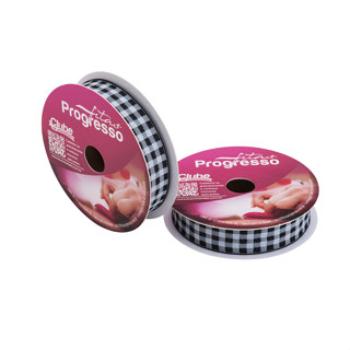 Fita de Cetim 10m x 15mm - Cor 219 - Xadrez Preto - Rolo 10 metros  - 1 unidade - Progresso - Rizzo em Oferta na Shopee