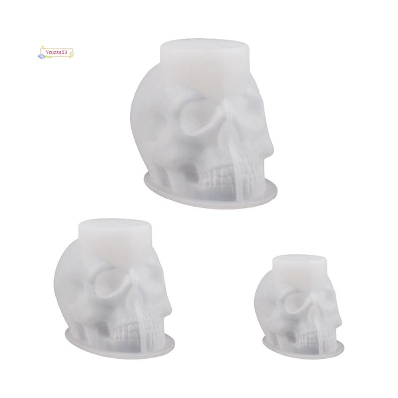 [Hot]3 Unidades De Molde De Resina De Caveira 3D Silicone Para Vela