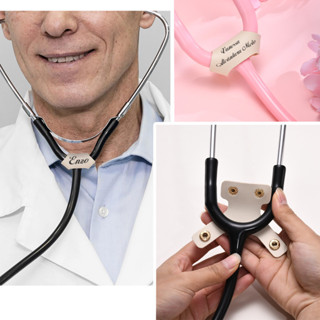 Pingente De Reconhecimento De Estetoscópio Personalizado Gratuito Vnox , Couro Com Nome Destacável , Acessórios De Aço I em Oferta na Shopee