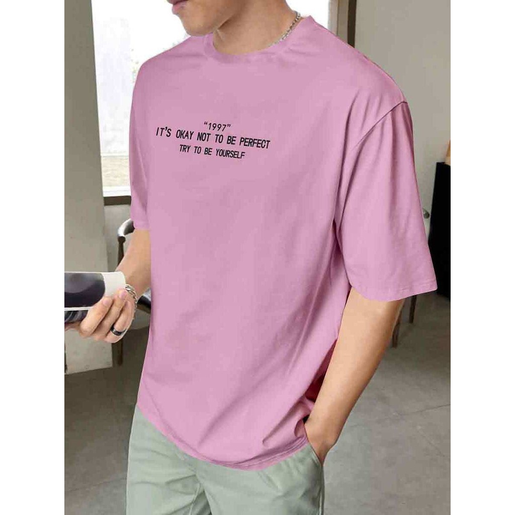 T Shirt 1997 Its Okay Not To Be Perfect Try To Be Yourself Camiseta Larga Lisa Plus Size Blusa