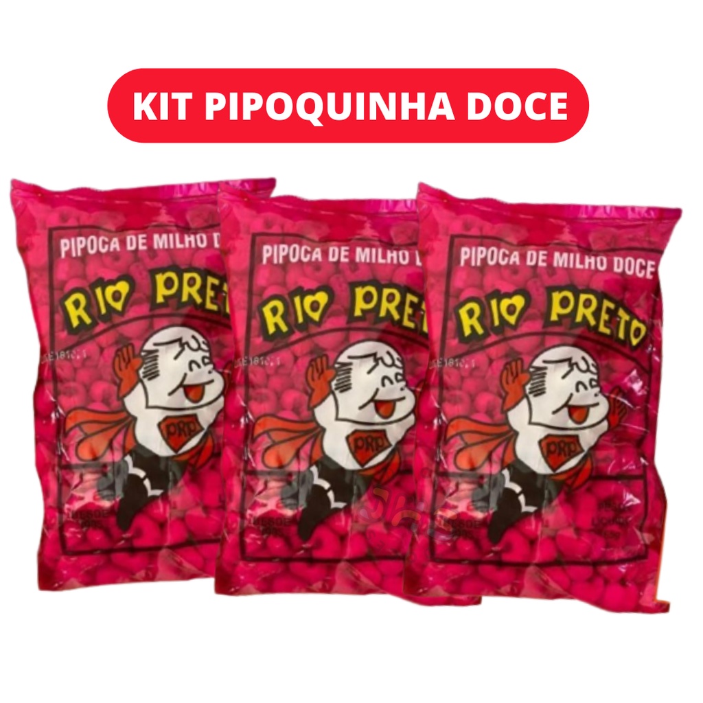 Pipoca Doce Rio Preto Kit 6un 20g sem glúten
