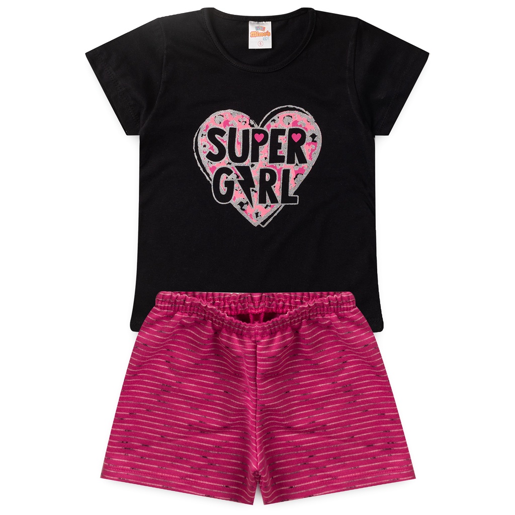 Conjunto Infantil feminino camisa e saia roupas de menina infantil feminino barato