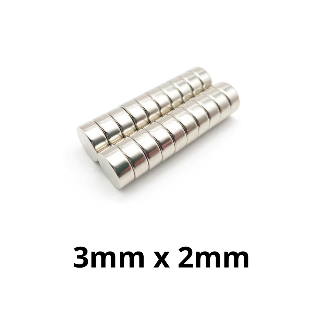 Kit 20 Peças Imã Neodímio Potente Disco Magnético N35 3x2 mm Super Forte