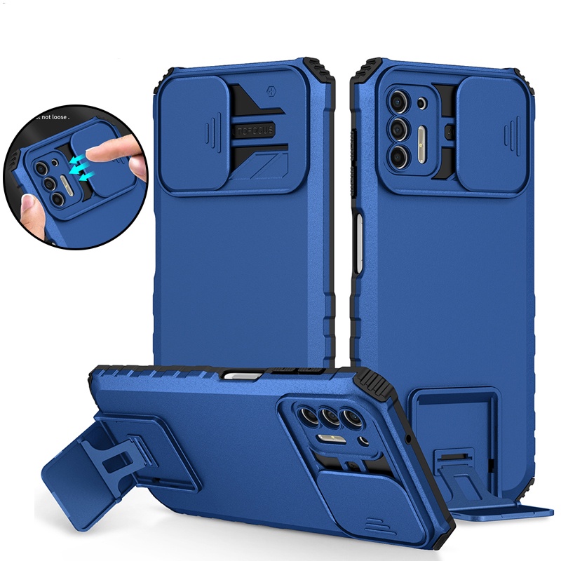 Para MOTOROLA G52 G42 G50 5G G30 G22 E32 Armadura Suporte À Prova De Choque Caixa De Lente De Câmera Deslizante em Oferta na Shopee