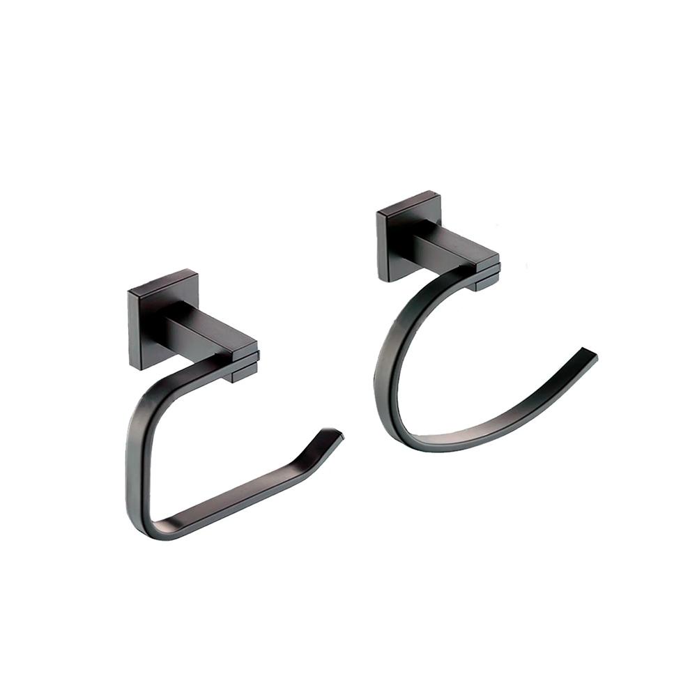 Acessórios para Banheiro Quadrado 2 peças São Francisco Pingoo - Preto em Oferta na Shopee