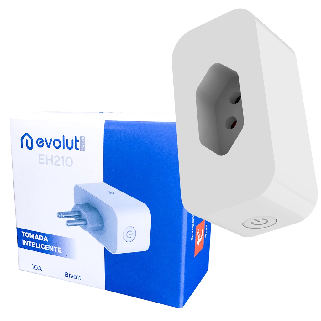 Tomada Inteligente 10A Eh-210 Smart Home Evolut Bivolt 3 Pinos Padrão Brasileiro