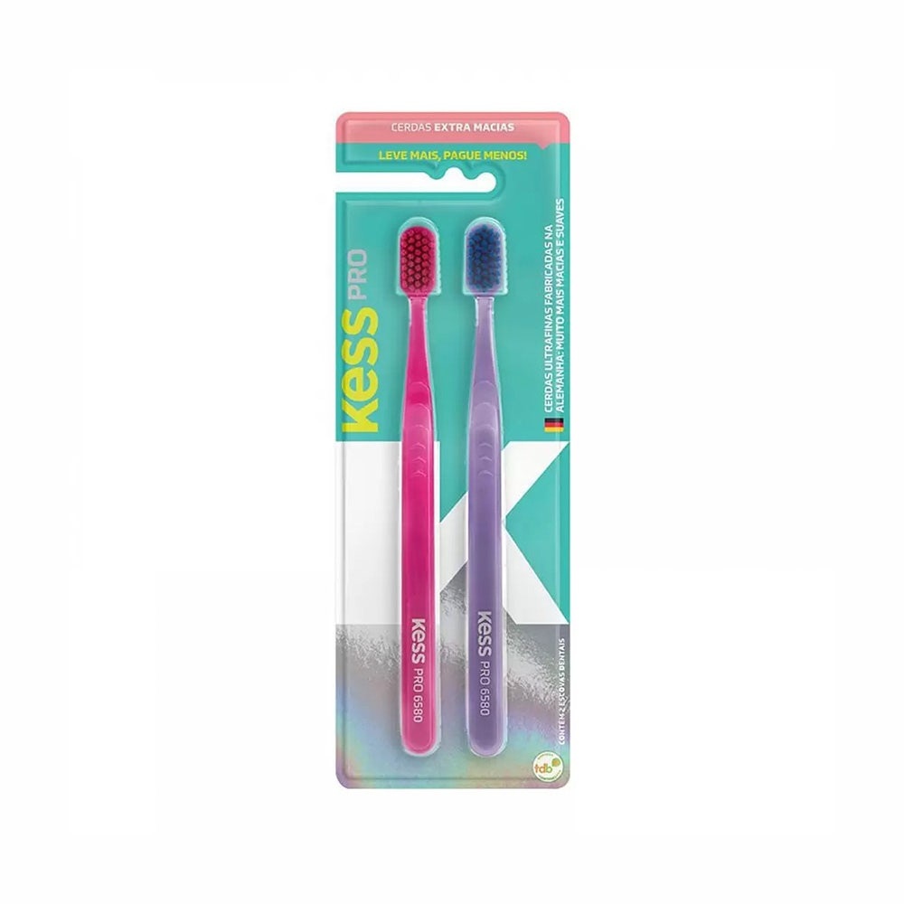 Escova Dental Kess Pro Extra Macia C/2Un em Oferta na Shopee