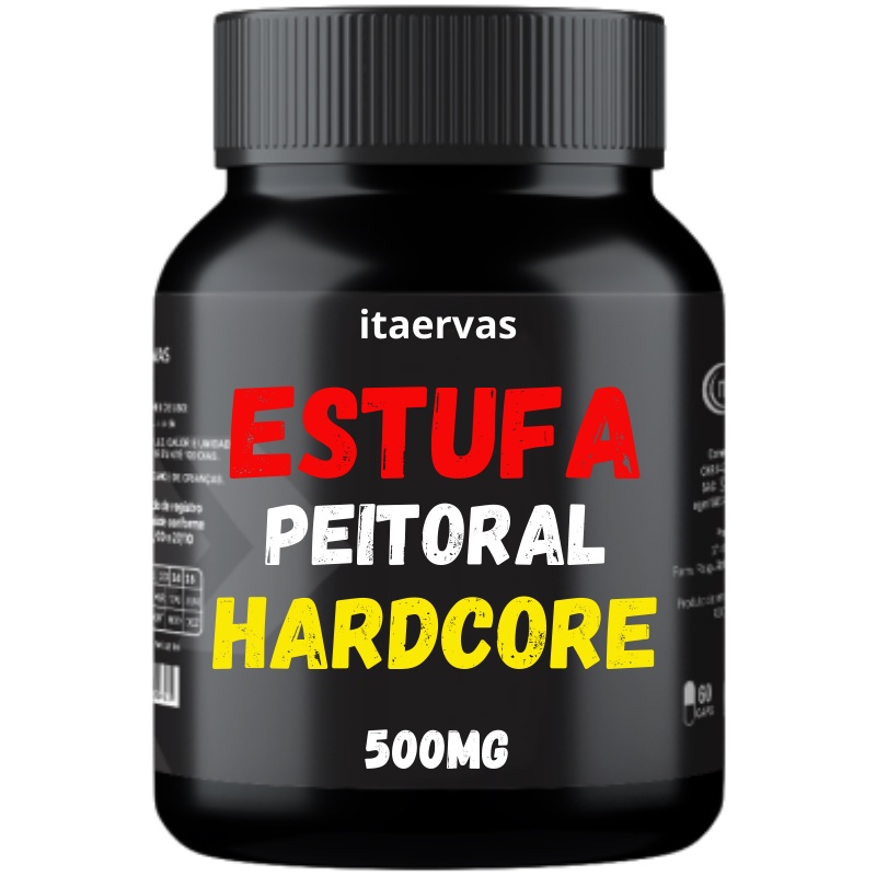 Estufa Peitoral Hardcore Massa Muscular Rápida 500mg 60 Cáps Itaervas