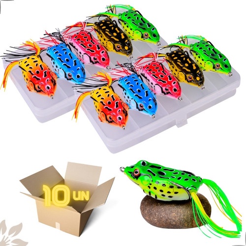 Isca Artificial Sapinho Sapo Frog Rã Anti Enrosco Kit 10un