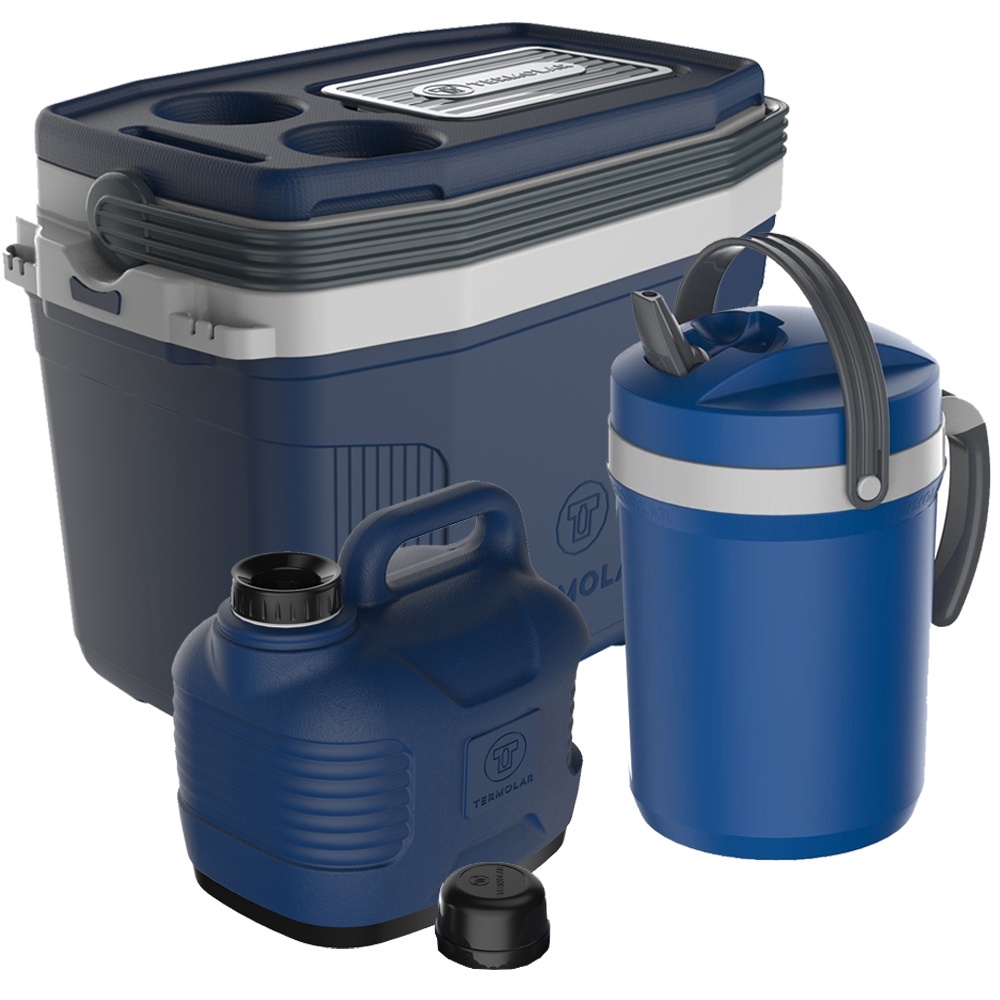 Caixa Cooler Témrico Azul 20L Jarra Fliptop 2.5L Garrafão 5L Praia Termolar em Oferta na Shopee