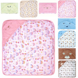 Toalha Plush Com Capuz De Canto Bordado E Forro Fralda 68 x 68cm - Incomfral Bublim em Oferta na Shopee