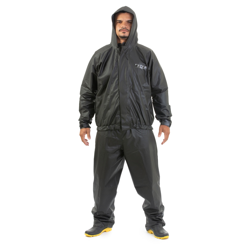 Capa Chuva Delta Flex Masculina Com Capuz Plus Size Impermeável