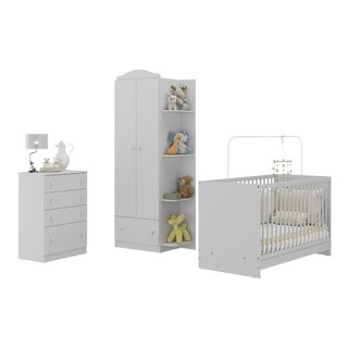 Quarto de Bebê Completo com Berço 3 em 1 com Colchão Multimóveis MP4154 em Oferta na Shopee