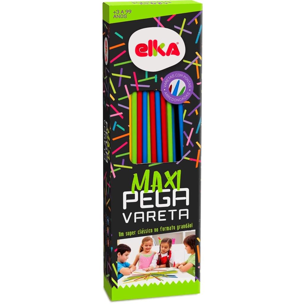 Jogo Maxi Pega Varetas - Formato Grandao 36 Cm Com 32 Varetas Pontas Arredondadas - Elka Brinquedos