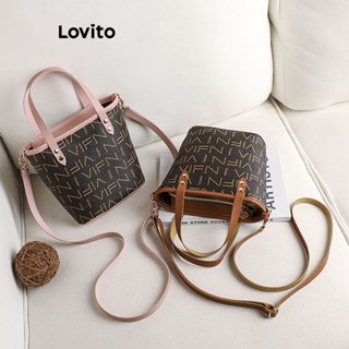 Lovito - Bolsa de Ombro Pequena Elegante Bloco de Cores para Mulheres LFA05074 (Marrom/Rosa)
