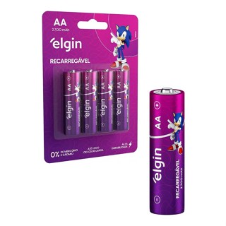 Pilhas Recarregaveis Aa Elgin 2700 Mah Blister C/4 Un