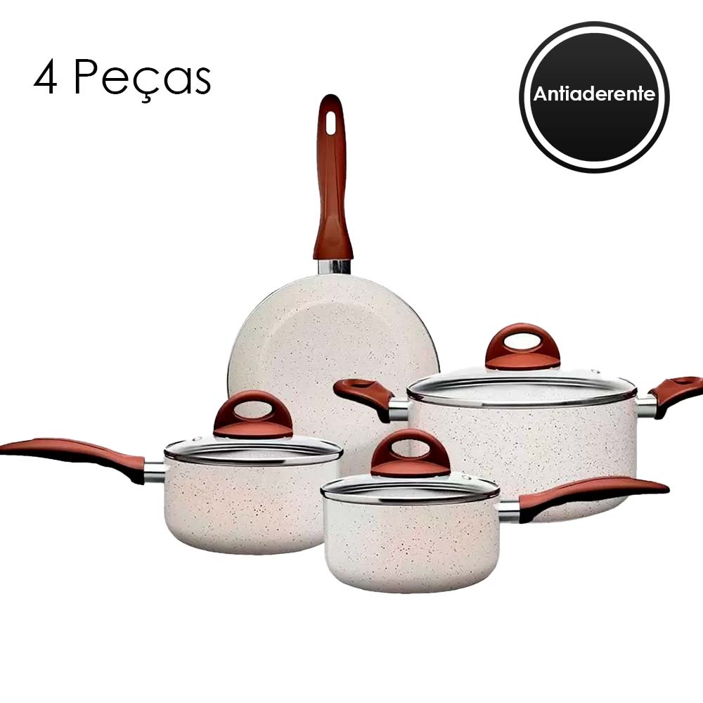 Jogo De Panelas 4 Peças Antiaderente Ceramic Life Smart Brinox