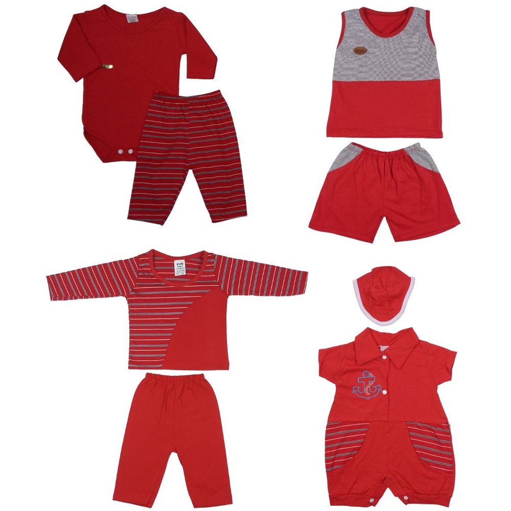 Kit Com 8 Peças Roupa Maternidade Bebê Recém-nascido Menino