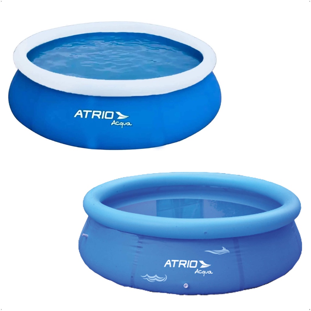 Piscina Inflável Circular Compacta, Portátil e Desmontável PVC Azul Atrio ES303 ES304 em Oferta na Shopee