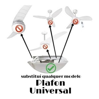 Plafon Lustre para Ventilador De Teto com 2 Lâmpadas Universal
