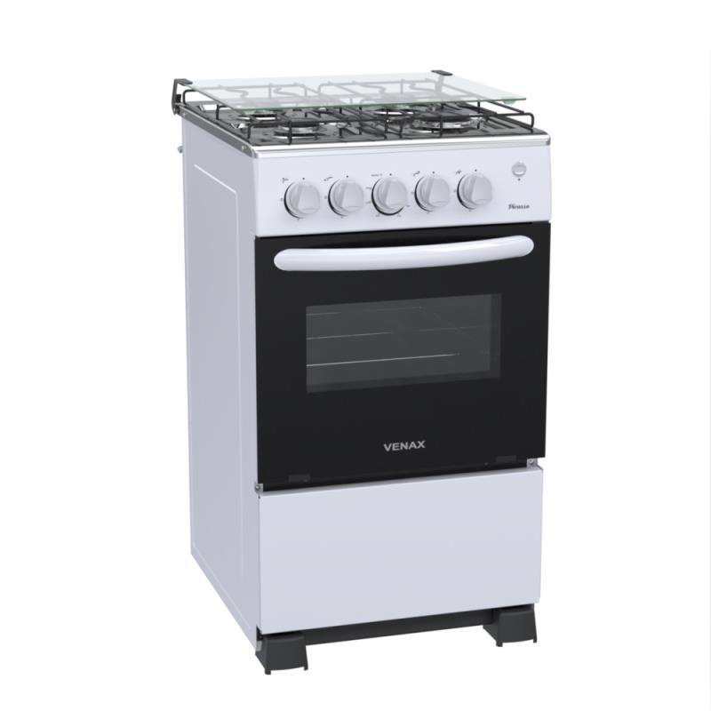 Fogao 4 Bocas Venax Picasso Mesa Inox GIIi Branco Gas Glp