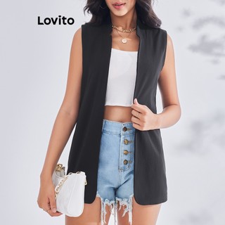 Lovito Blazer Elegante Básico para Mulheres LBE03001 (Preto) em Oferta na Shopee