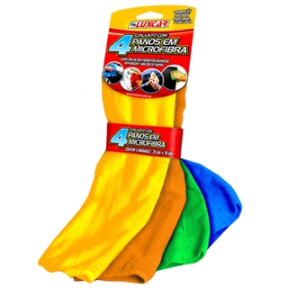 Kit 4 Panos Multiuso em Microfibra Luxcar 3900 em Oferta na Shopee