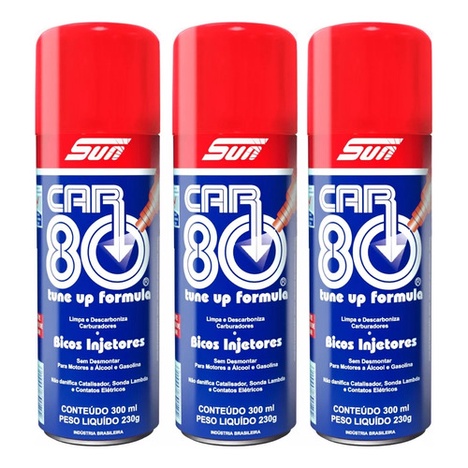 3x Descarbonizante Car 80 Limpa Bico E Carburador 300ml 230g