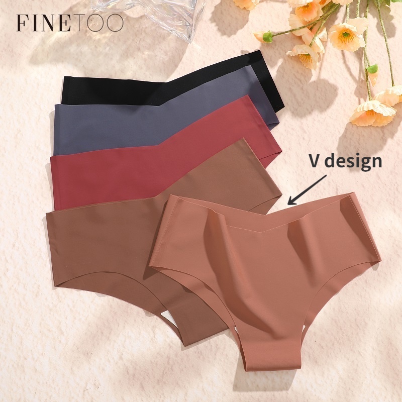 Finetooo Calcinha Sem Costura Para Mulher V Design High Waisted Underwear Lingerie Popular Cor Maillard em Oferta na Shopee