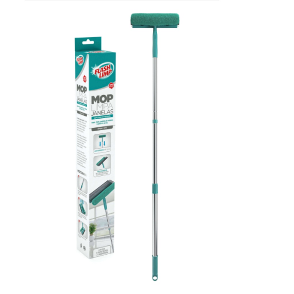 Mop Limpa Janelas com Cabo Extensível Flashlimp - Home & Living