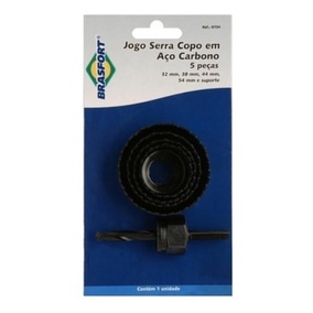 Jogo Serra Copo 5 Peças 32mm Ao 54mm Com Suporte Brasfort