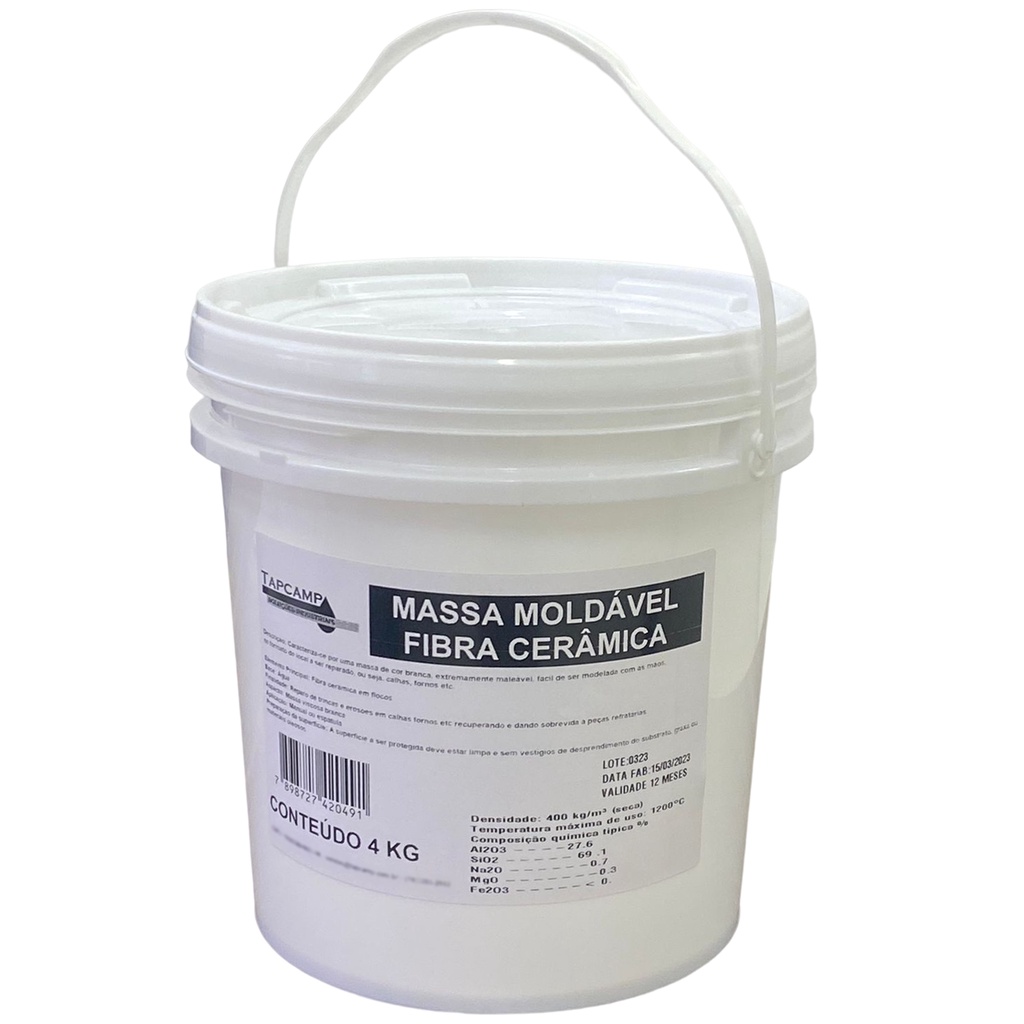 Massa Moldavel Em Fibra Cerâmica Para Reparos De fornos Fundição 4kg em Oferta na Shopee