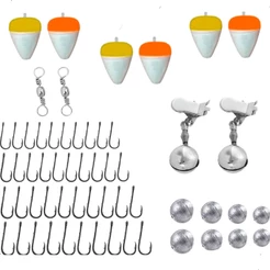 Kit Acessorios de Pesca Com Anzol Boia Sino Girador Chumbada