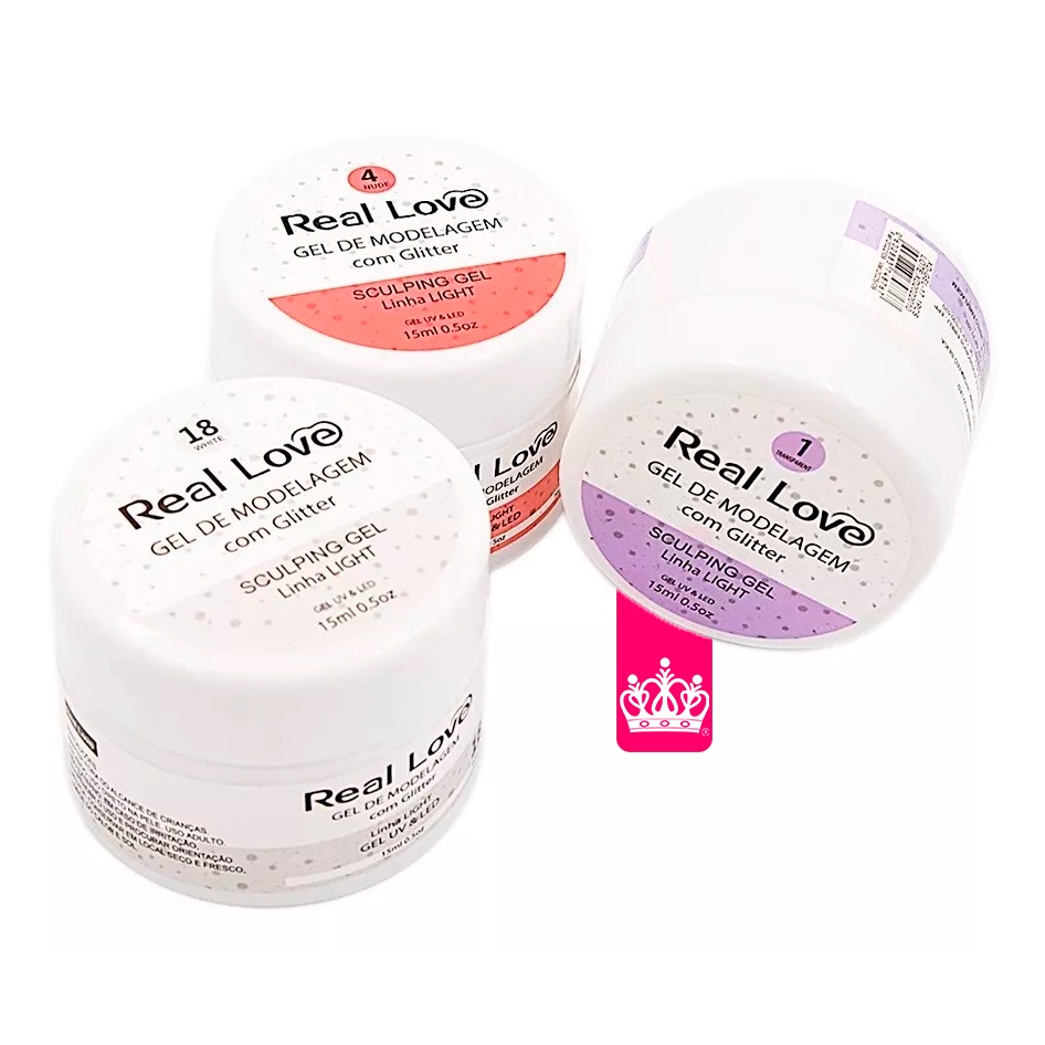 Gel Sculpting Para Unhas Com Glitter 15ml - Real Love